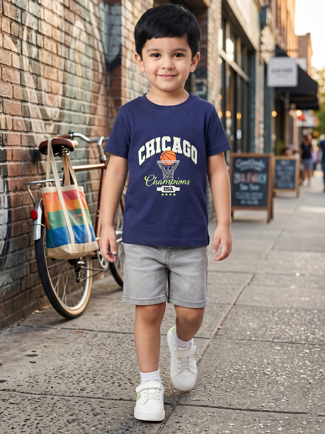 Coolbee Store Kids Boys T-Shirt - Blue (CSKT223) – front view