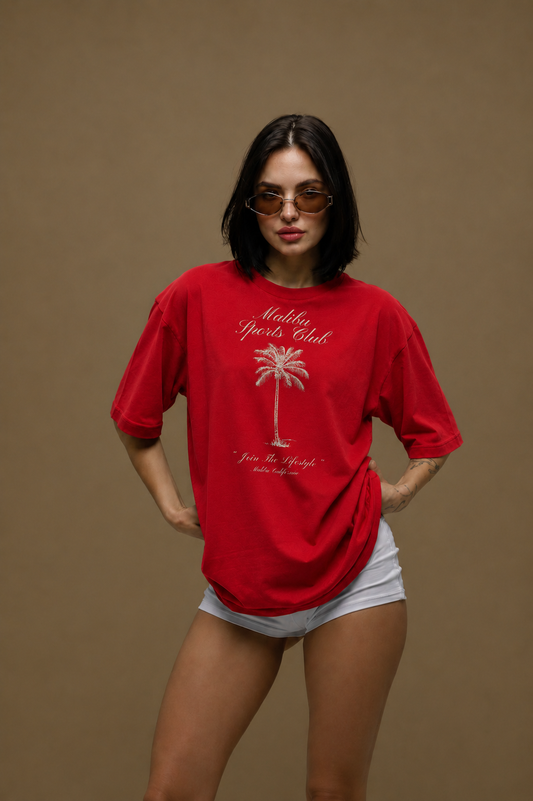 Red Petal Women Tee Red