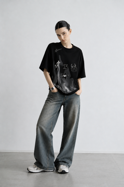 Spider Star Women Tee Black