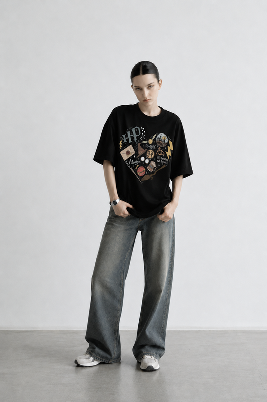 Nocturnal Women Tee White – night-sky graphic oversized t-shirt by Coolbee Store