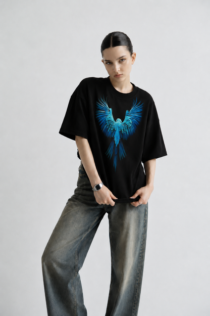 Raw Hype Women Tee Black – edgy street-style graphic oversized t-shirt by Coolbee Store