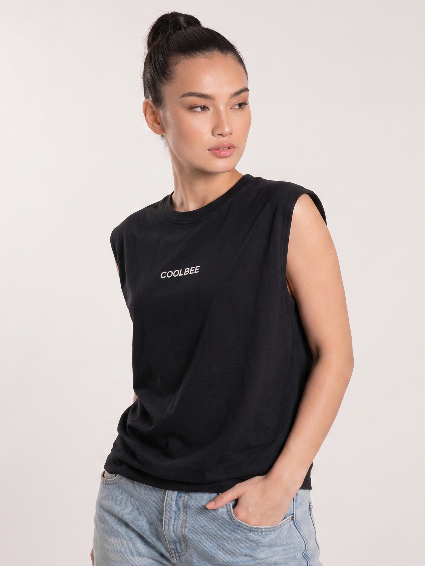 Cool Bee Women Tank Tees Black for Women - Black Tank Top Gym Casual India - Back View