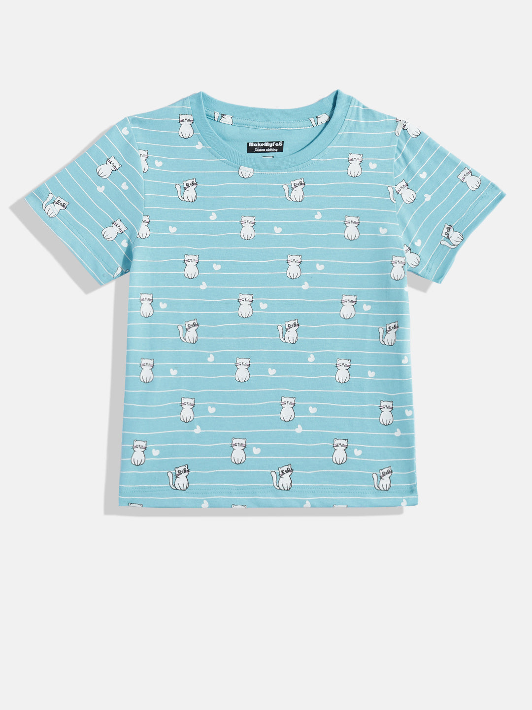 Coolbee Store Kids Girls T-Shirt - Light Blue (KGSSA09) – front view
