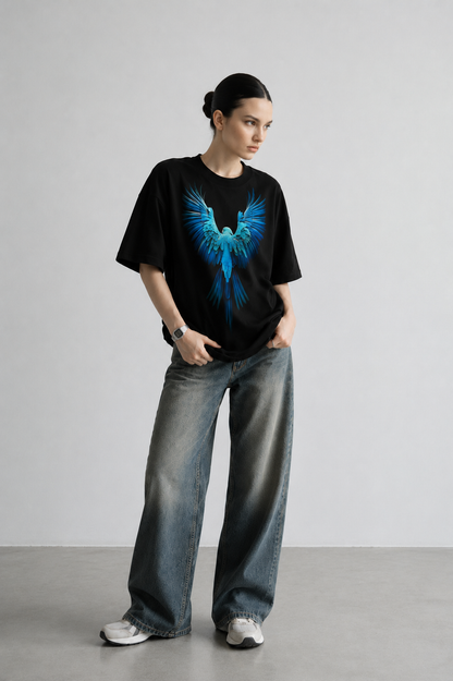 Raw Hype Women Tee Black – edgy street-style graphic oversized t-shirt by Coolbee Store
