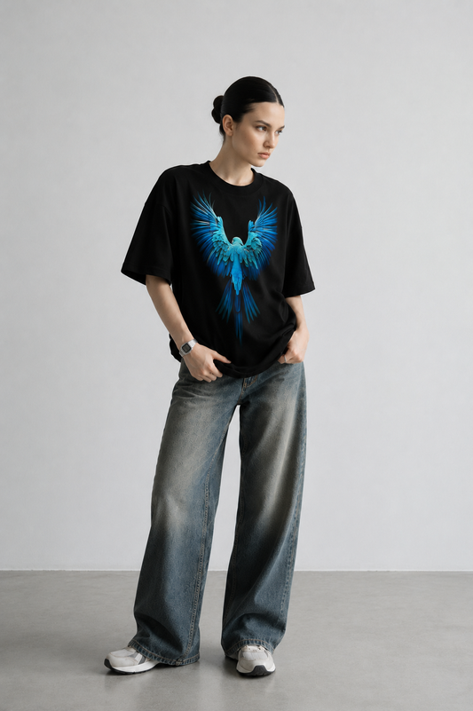Raw Hype Women Tee Black – edgy street-style graphic oversized t-shirt by Coolbee Store
