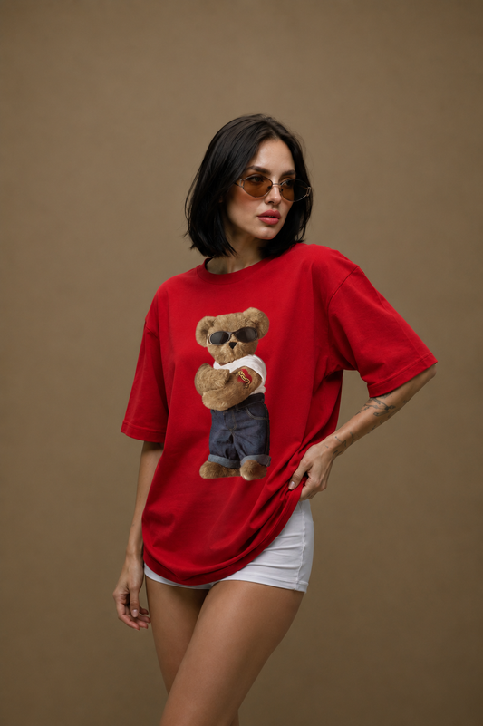 Teddy Drip Women Tee Red
