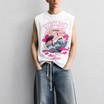 Neon Sakura White Tank