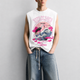 Neon Sakura White Tank