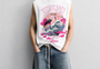 Neon Sakura White Tank