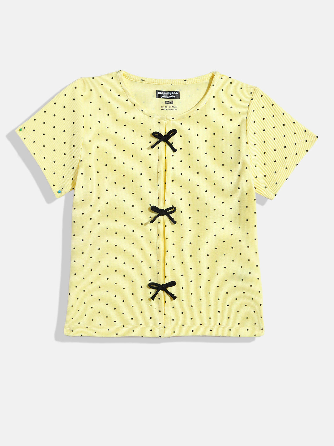Coolbee Store Kids Girls Top - Yellow (KGSSA52) – front view