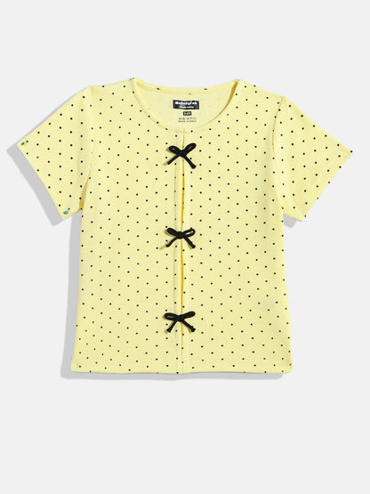 Coolbee Store Kids Girls Top - Yellow (KGSSA52) – front view