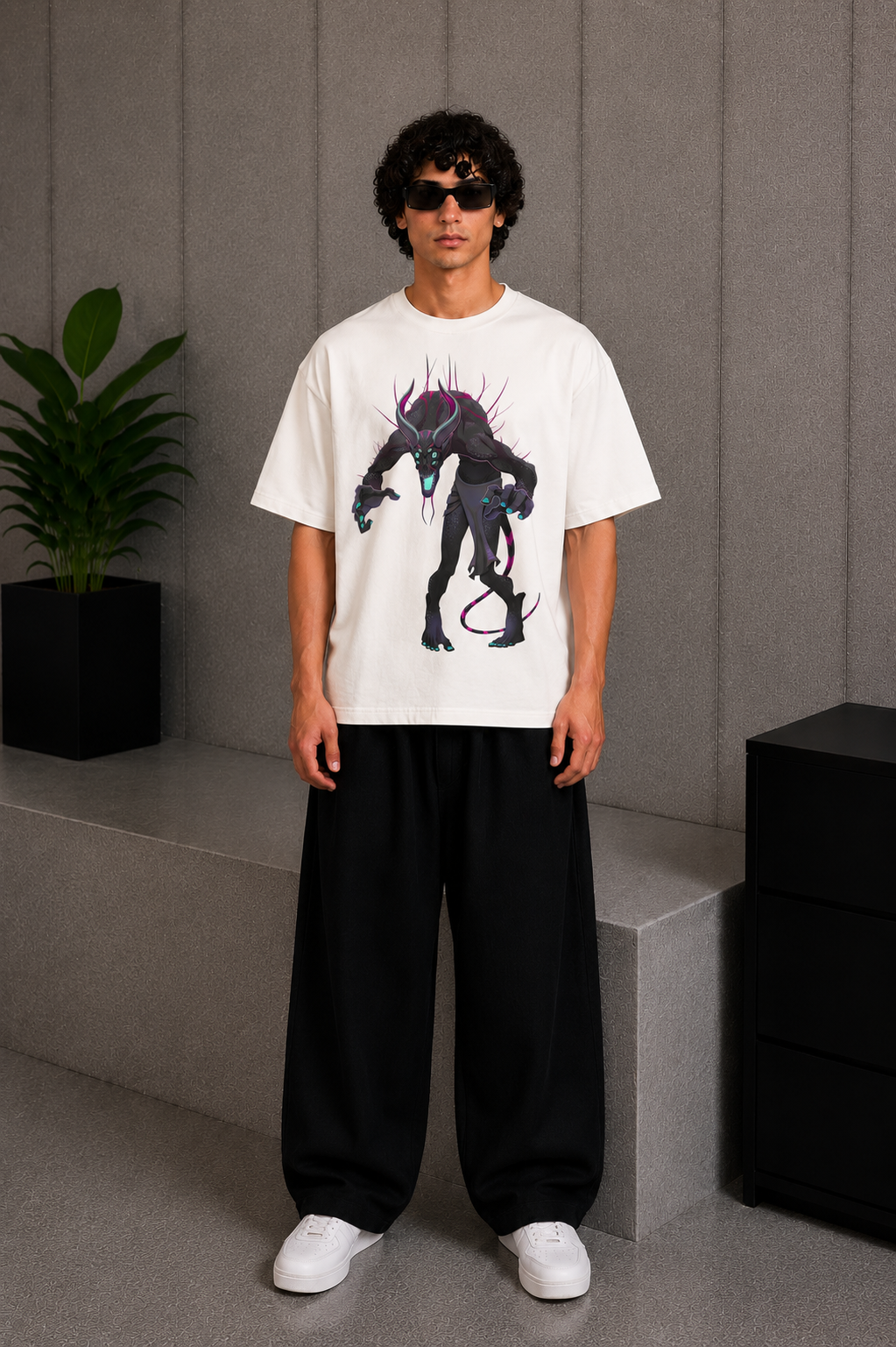 Night maw Tee White