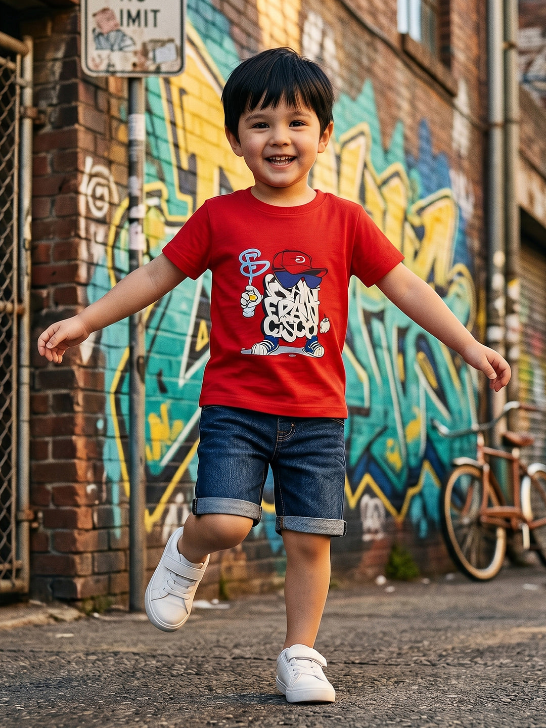 Coolbee Store Kids Boys T-Shirt - Red (CSKT220) – front view