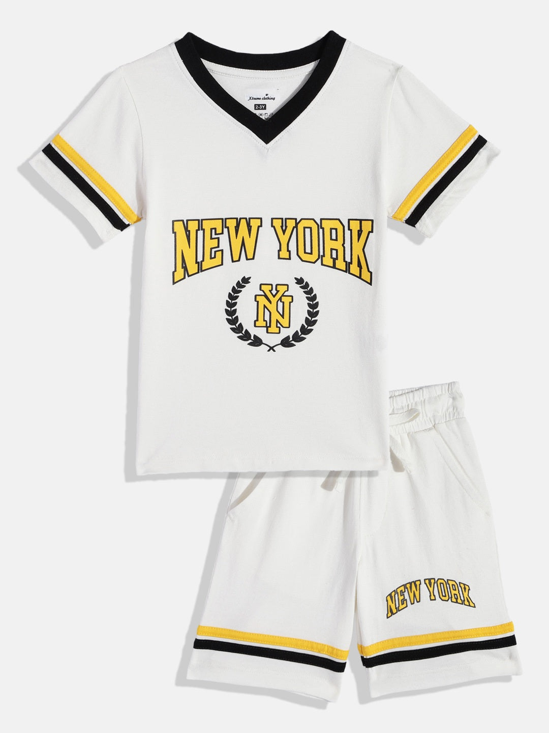 Coolbee Store Kids Boys Clothing Set - Off White (KBSSCS2) – back view