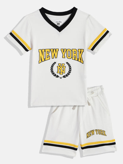 Coolbee Store Kids Boys Clothing Set - Off White (KBSSCS2) – back view