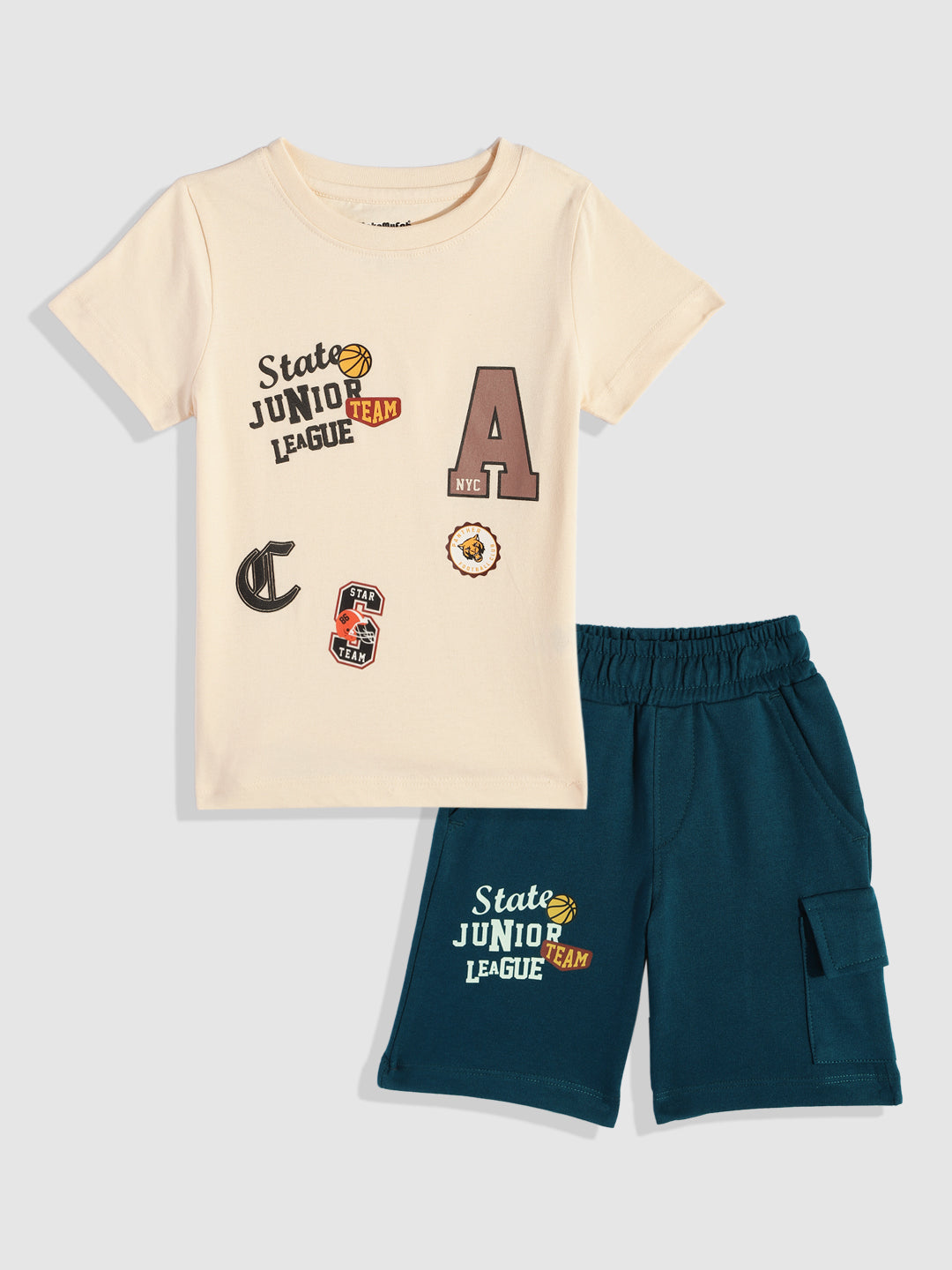 Coolbee Store Kids Boys Clothing Set - Beige (CS005) – back view