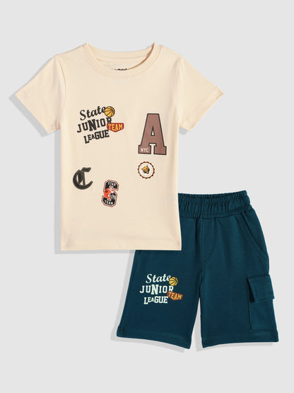 Coolbee Store Kids Boys Clothing Set - Beige (CS005) – back view