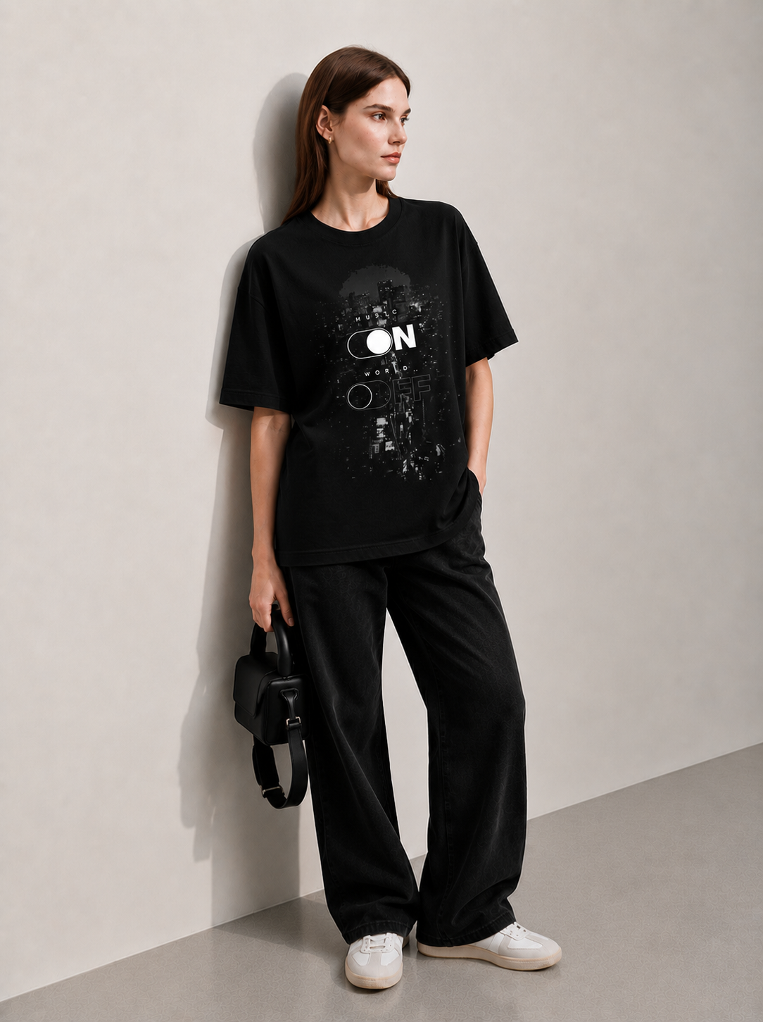 Cool Bee Switch Tee Black for Men - Black Oversized Graphic Tee Streetwear India - Back View