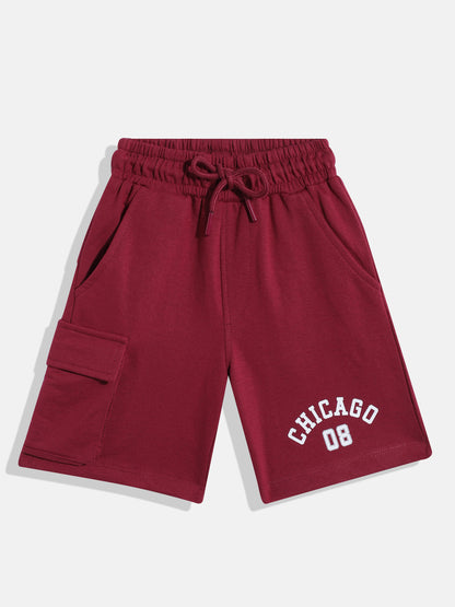 Coolbee Store Kids Boys Shorts - Maroon (KB4WLS221) – back view