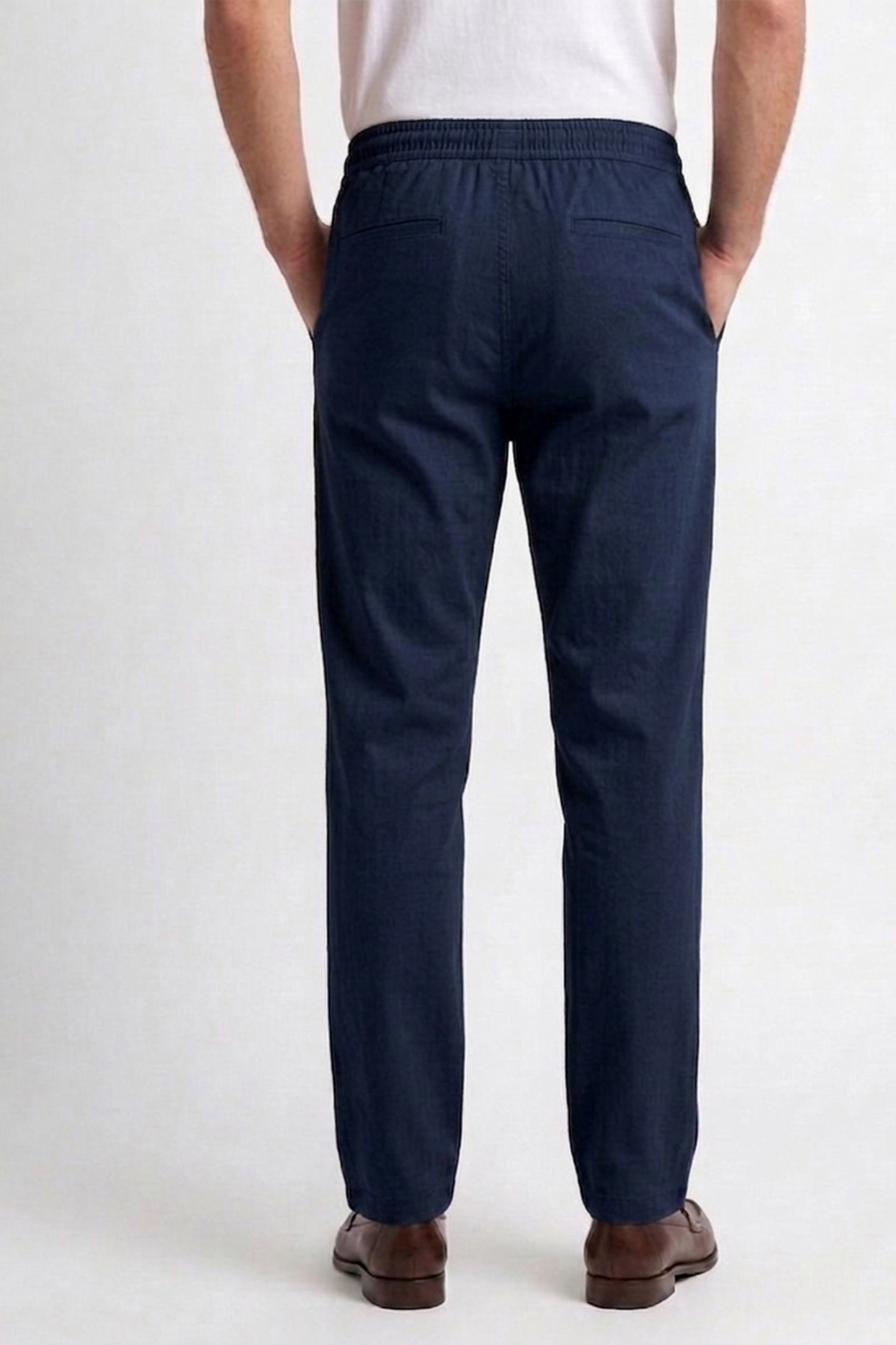 Cool Bee Linen Travel Pants Navy for Men - Navy Linen Travel Pants Lightweight India - Lifestyle View