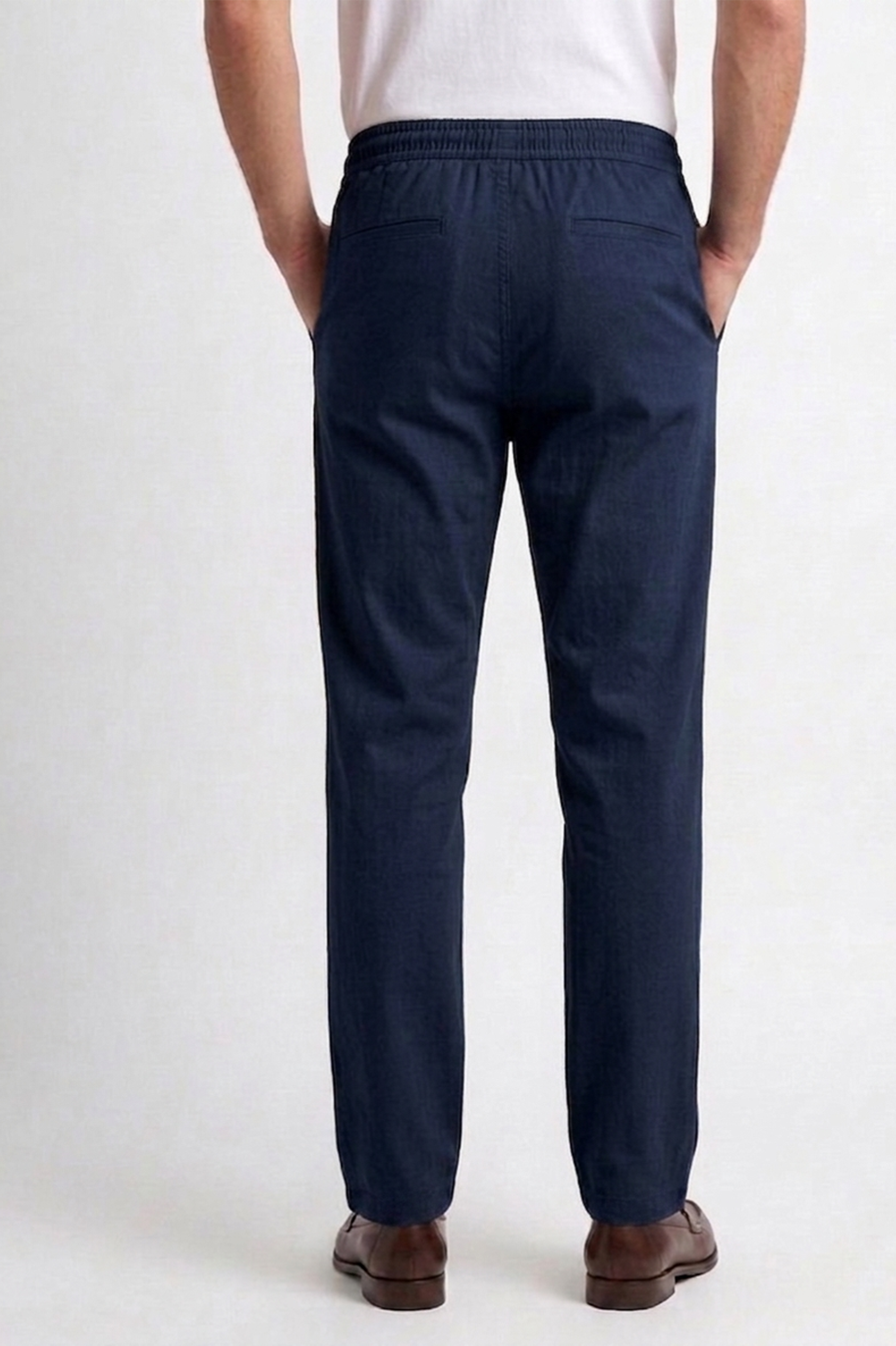 Cool Bee Linen Travel Pants Navy for Men - Navy Linen Travel Pants Lightweight India - Lifestyle View