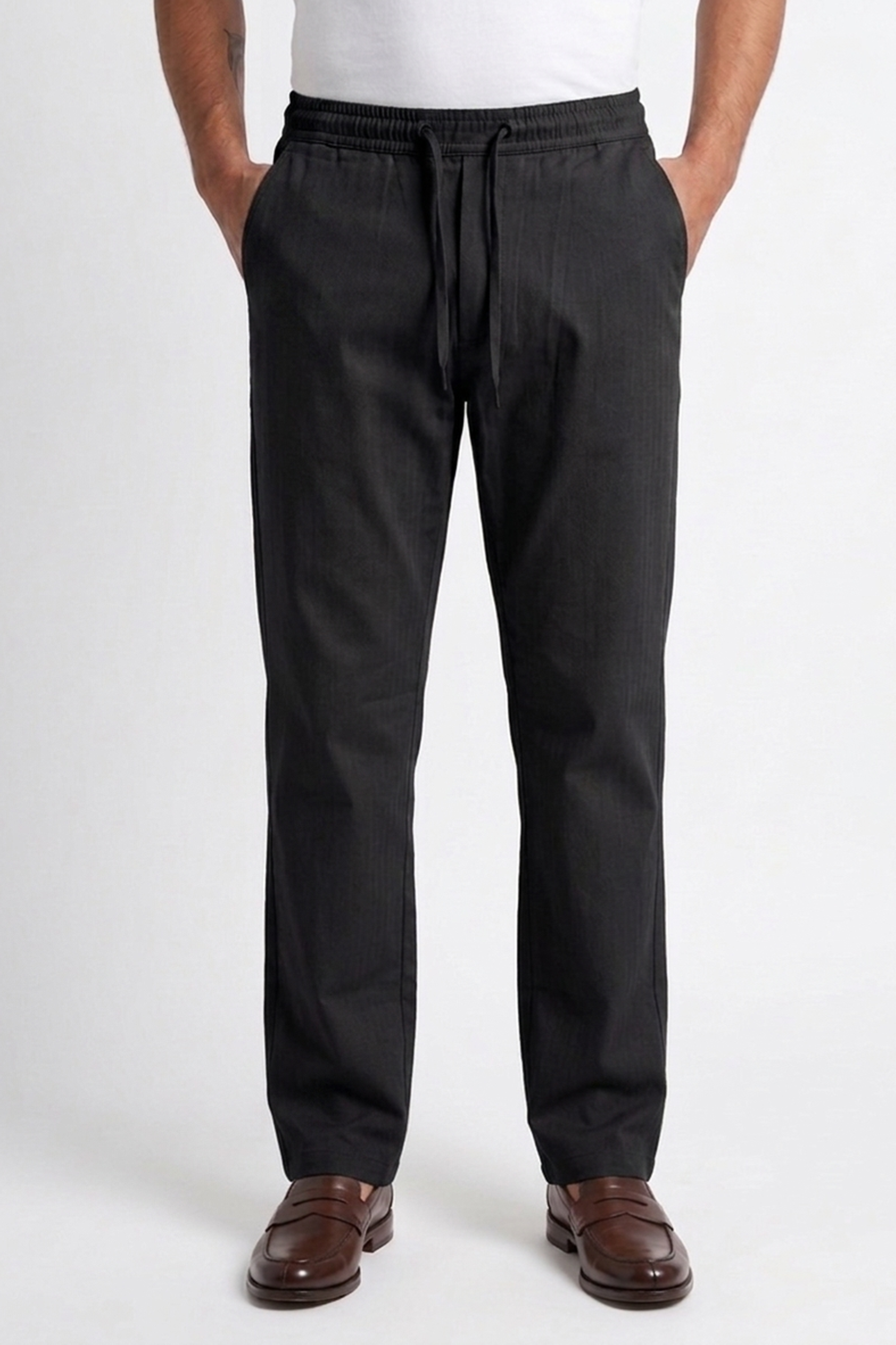 Cool Bee Linen Travel Pants Black for Men - Black Linen Travel Pants Lightweight India