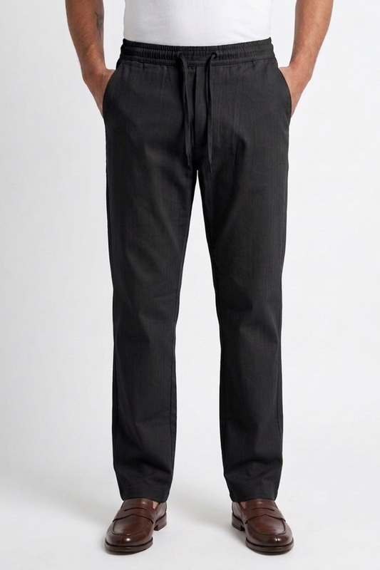 Linen Travel Pants Black