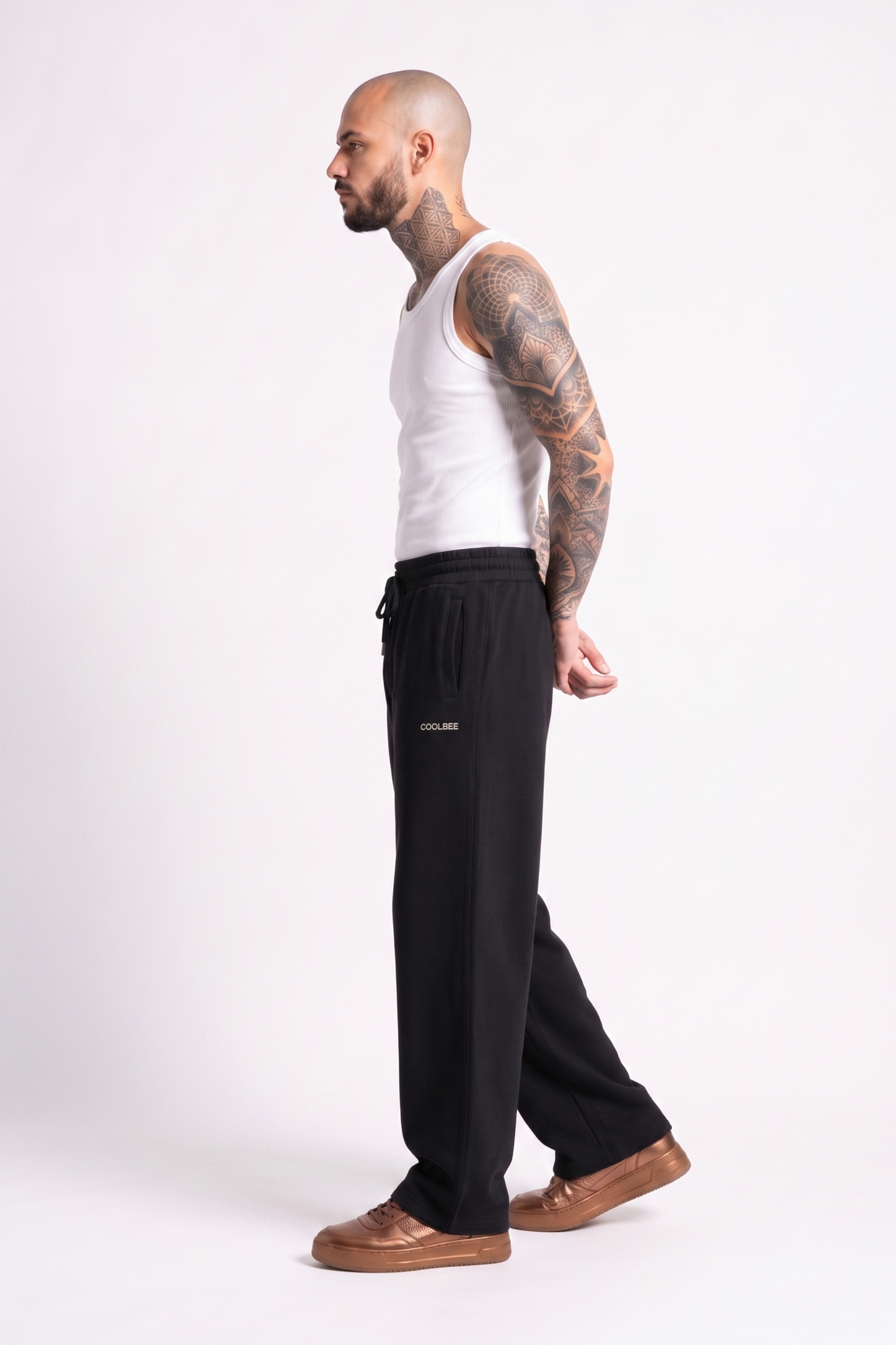 Cool Bee Joggers Black for Men - Black Joggers Casual Streetwear India - Lifestyle View