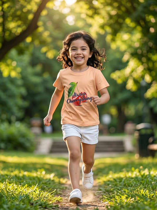 Kids Girls T-Shirt - Peach (CSKT216)