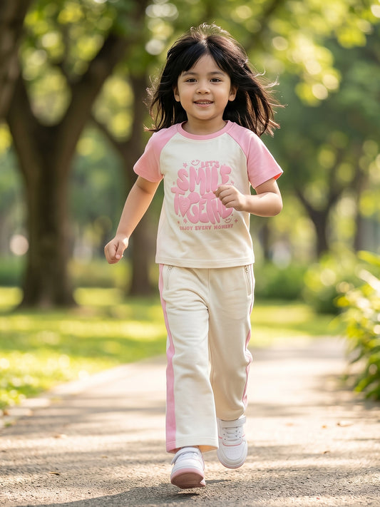 Kids Girls Clothing Set - Offwhite (KGSSA89)