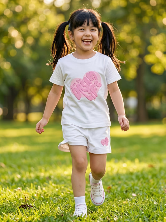 Kids Girls T-Shirt - White (CSKT214)