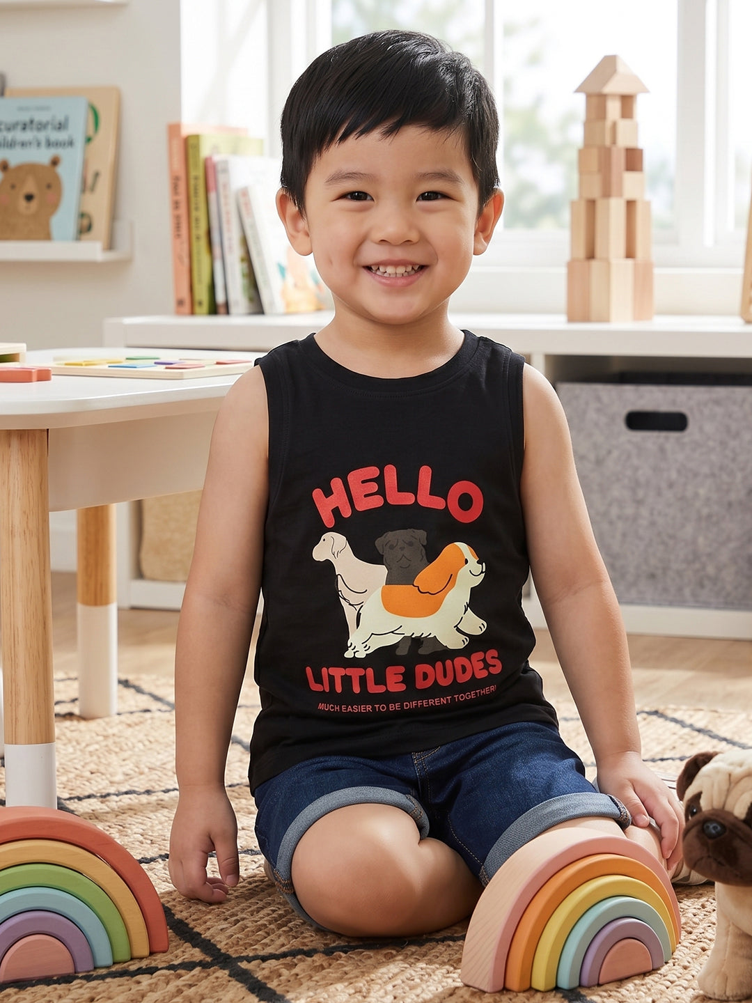 Coolbee Store Kids Boys Vest - Black (KBSSVT4) – front view