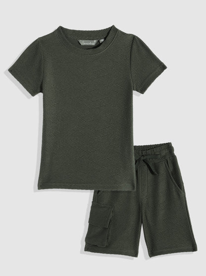 Coolbee Store Kids Boys Clothing Set - Olive (KBSSCS401) – back view