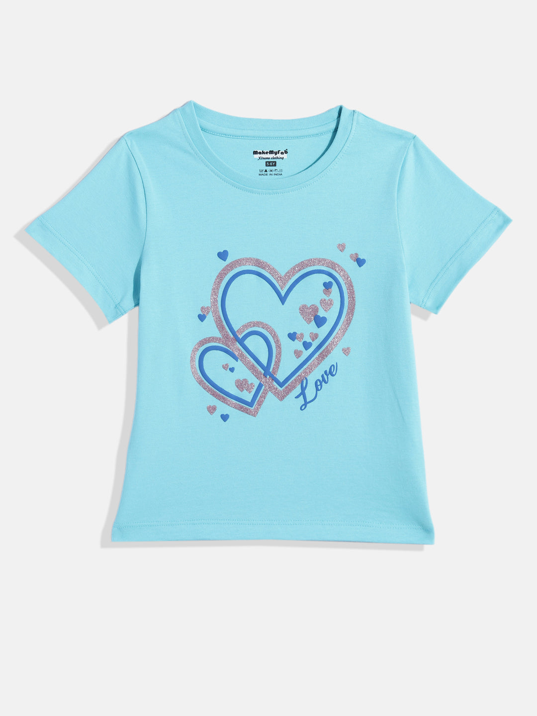 Coolbee Store Kids Girls T-Shirt - Sky Blue (CSKT229) – front view