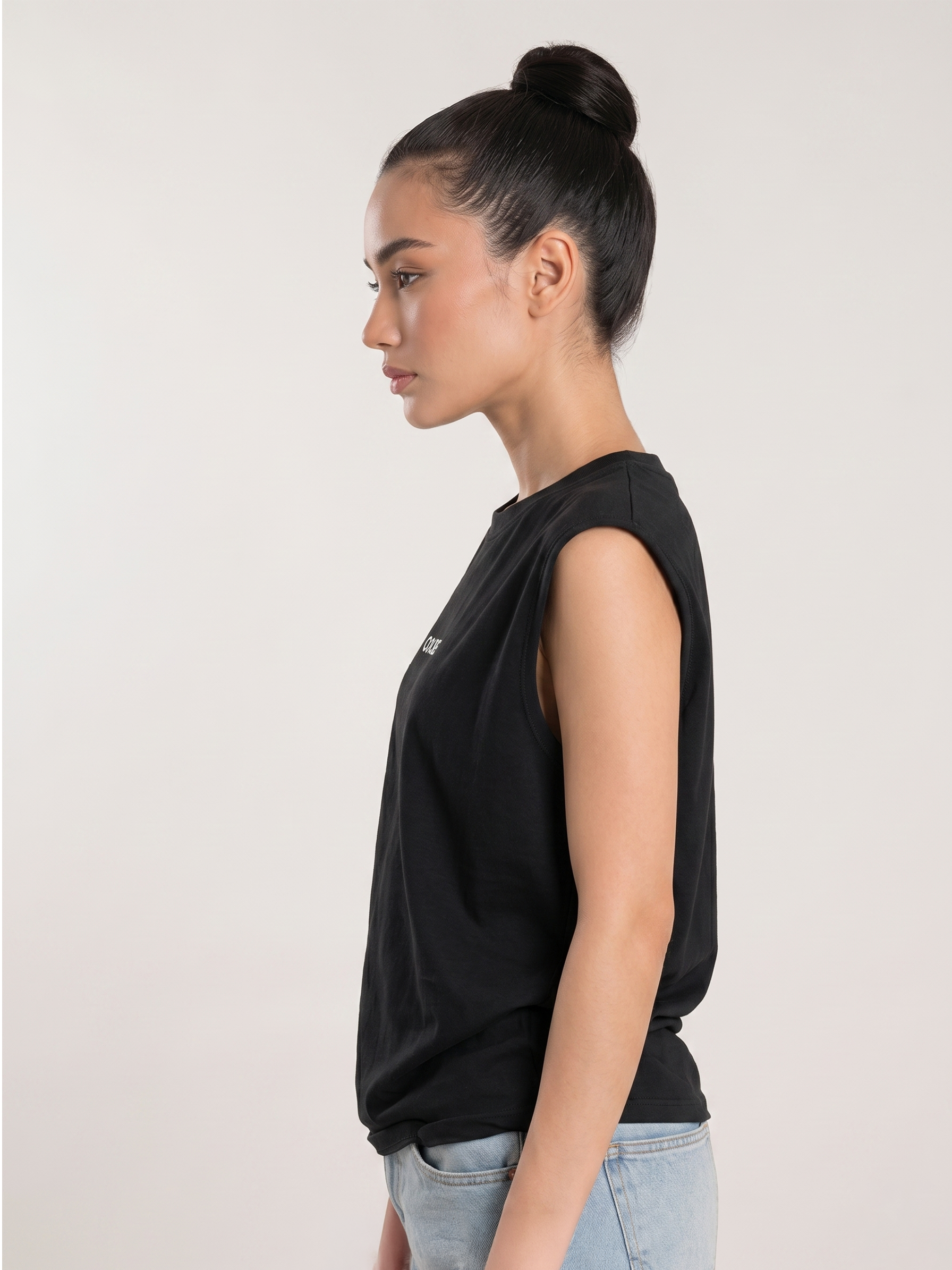 Cool Bee Women Tank Tees Black for Women - Tank Top Gym Casual India - Lifestyle View