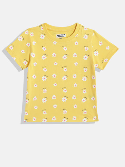 Coolbee Store Kids Girls T-Shirt - Yellow (KGSSA12) – front view