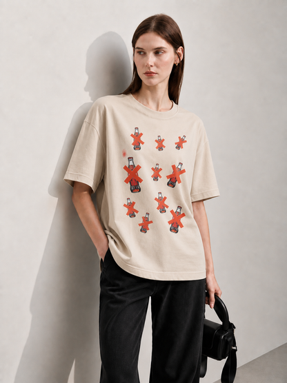 Cross Women Tee Beige