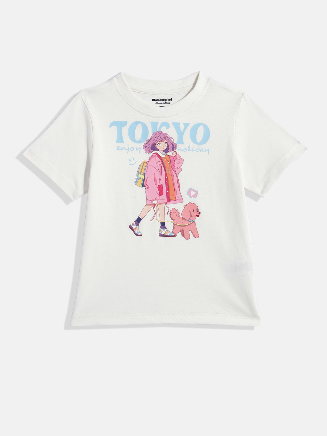 Coolbee Store Kids Girls T-Shirt - White (KGSSA20) – front view