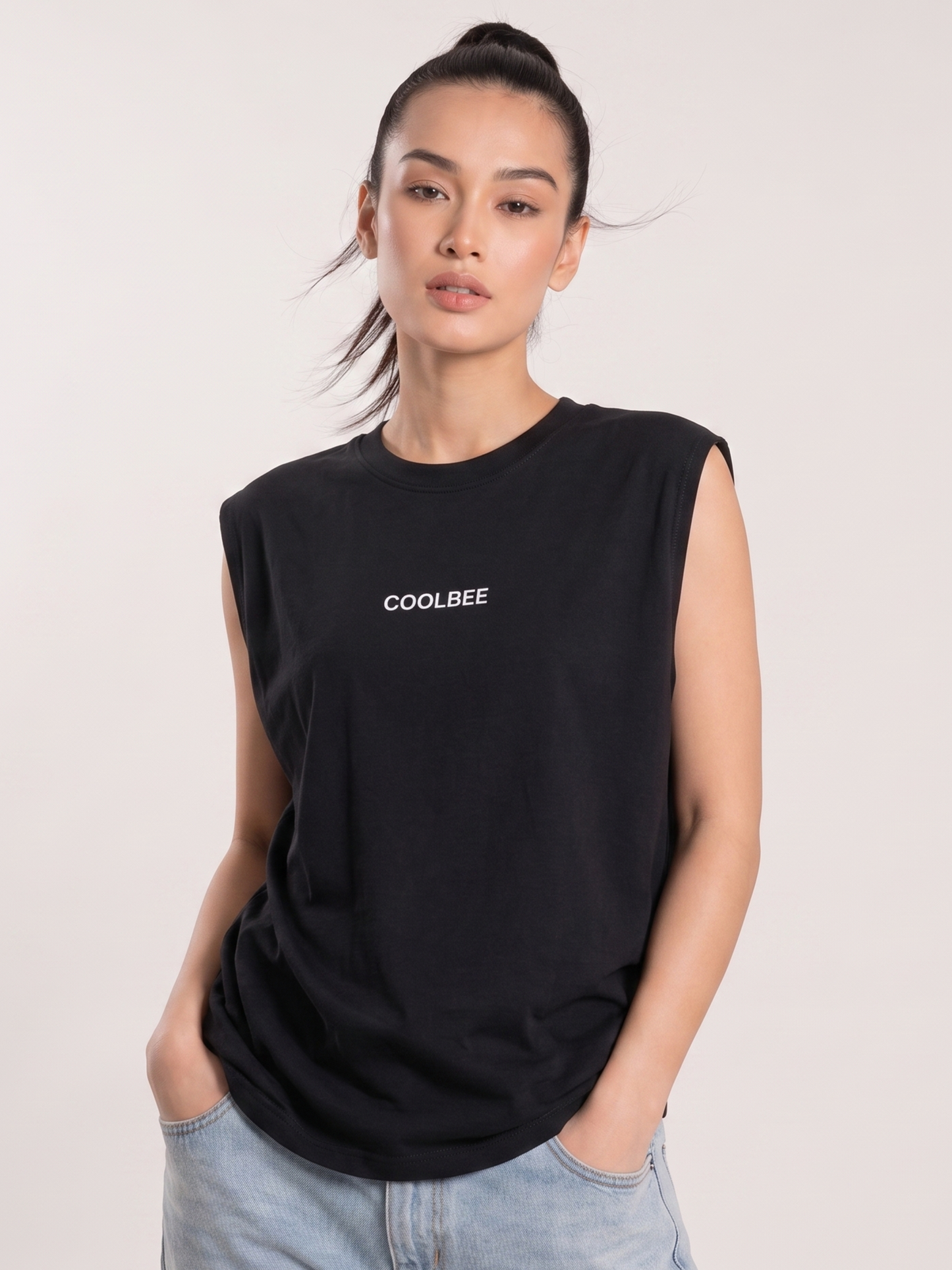 Cool Bee Women Tank Tees Black for Women - Tank Top Gym Casual India - Lifestyle View