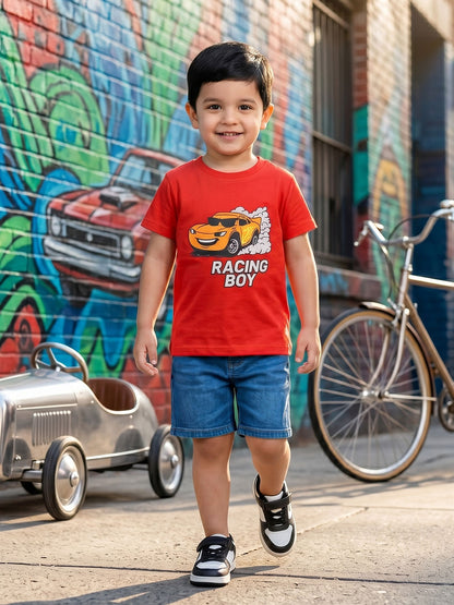 Coolbee Store Kids Boys T-Shirt - Orange (CSKT221) – front view