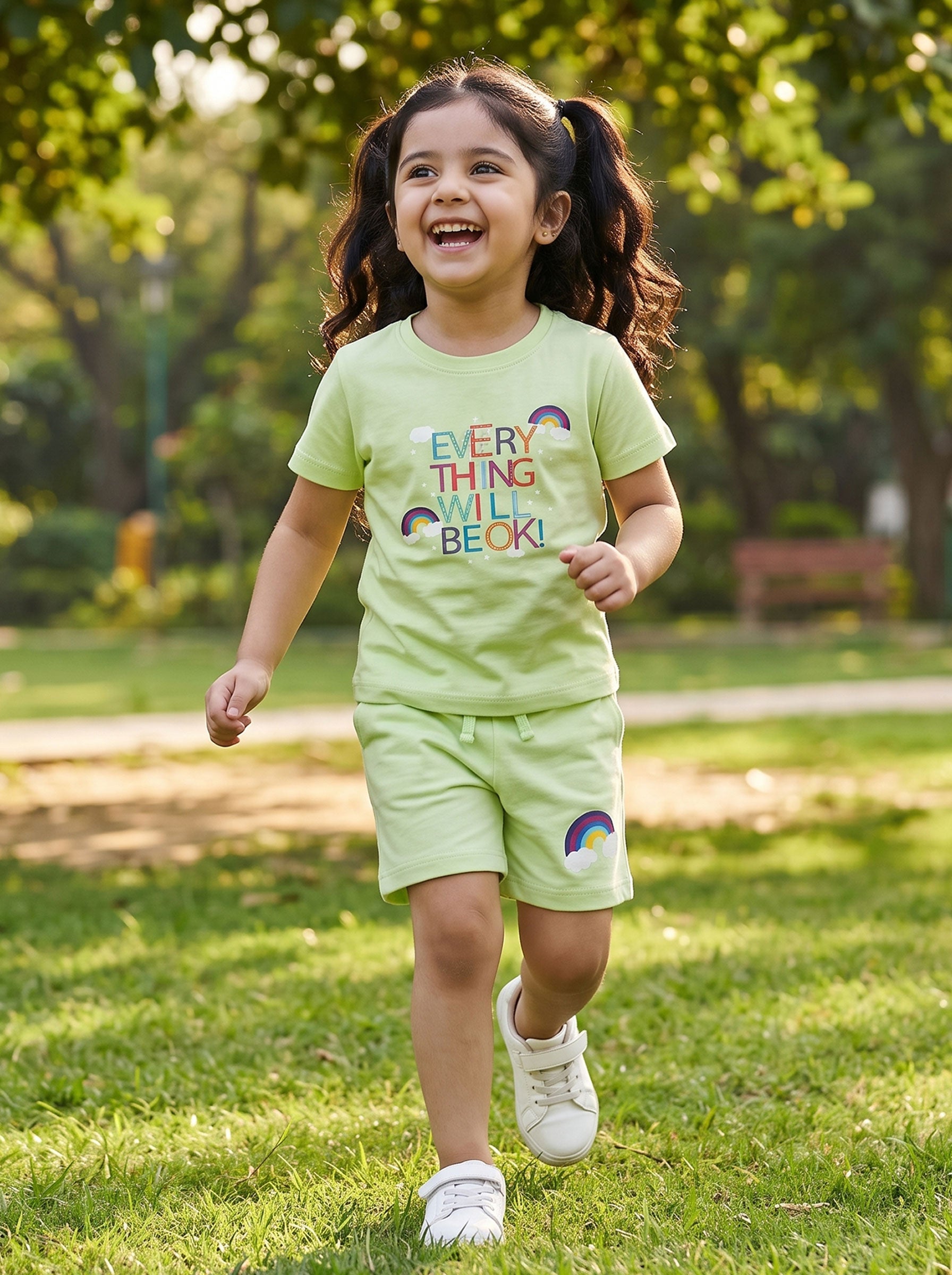 Coolbee Store Kids Girls Clothing Set - Green (CS0017) – front view