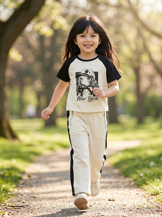 Kids Girls Clothing Set - Offwhite (KGSSA88)