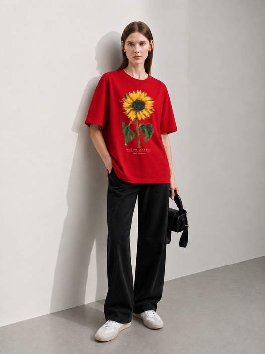 Bloom Anyway Women Tee Red