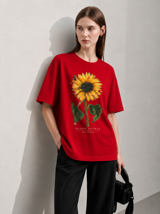 Bloom Anyway Women Tee Red