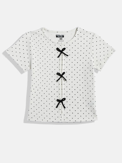Coolbee Store Kids Girls Top - White (KGSSA50) – front view