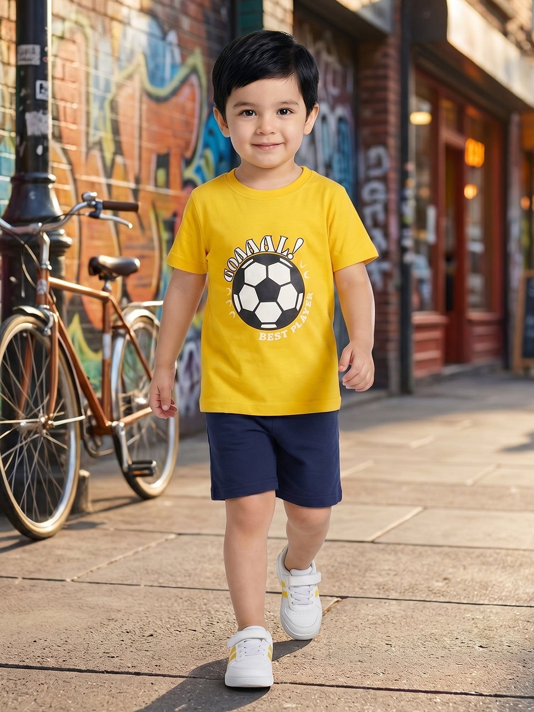 Coolbee Store Kids Boys T-Shirt - Yellow (CSKT227) – front view