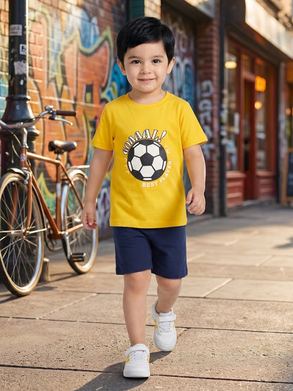 Coolbee Store Kids Boys T-Shirt - Yellow (CSKT227) – front view