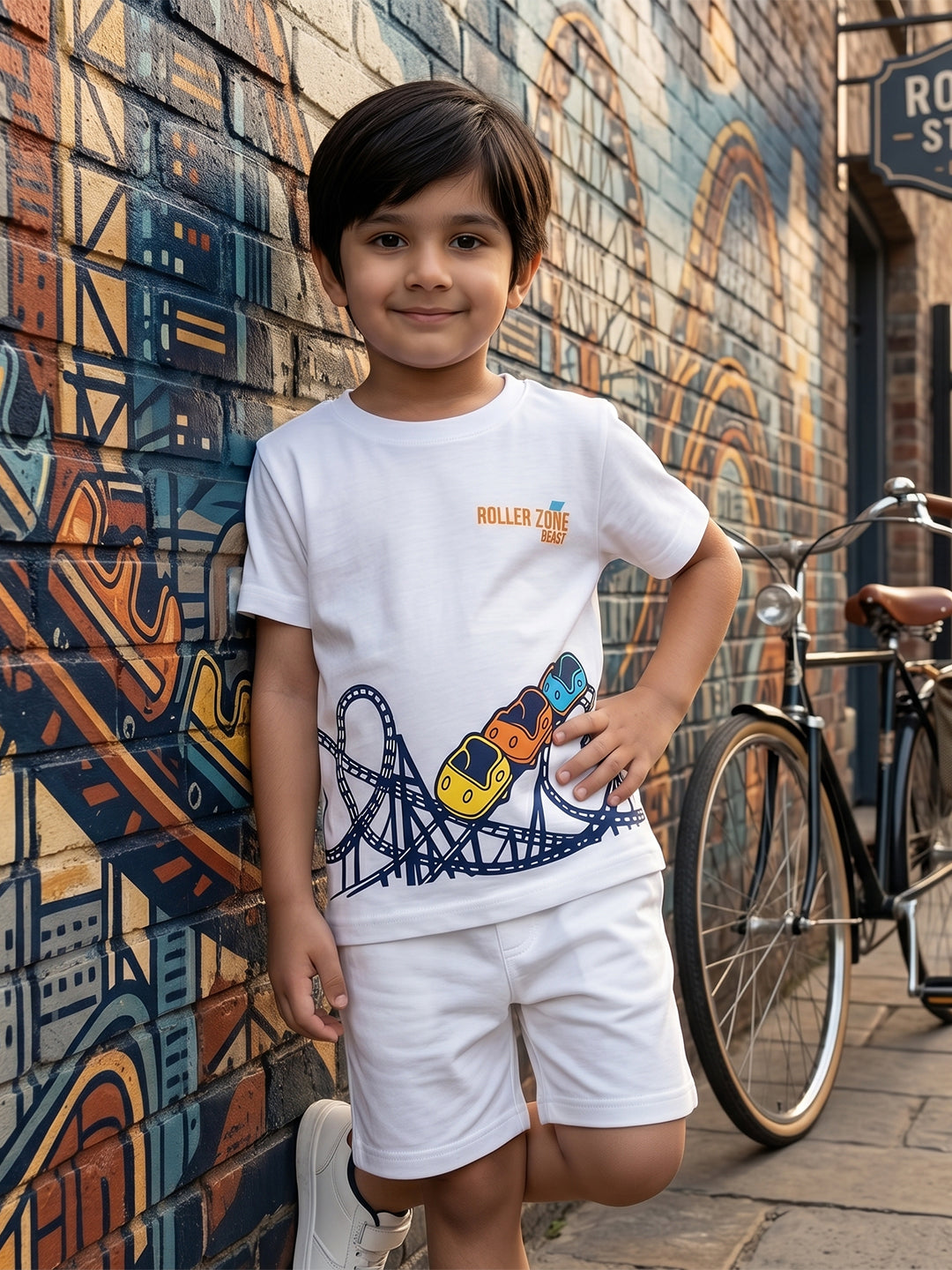 Coolbee Store Kids Boys T-Shirt - White (CSKT222) – front view