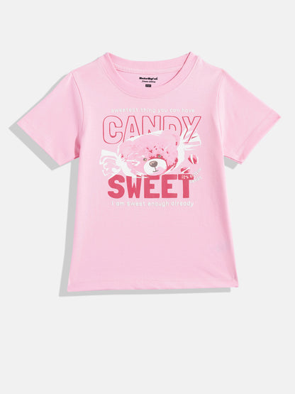 Coolbee Store Kids Girls T-Shirt - Light Pink (KGSSA21) – front view