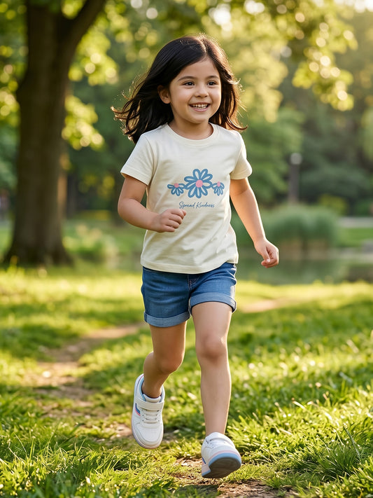 Kids Girls T-Shirt - Offwhite (KGSSA31)